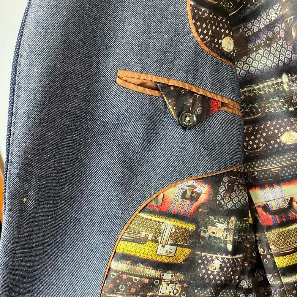 Ted Baker Brown Slim-Fit Cotton Sport Coat Blazer Size 4 Large